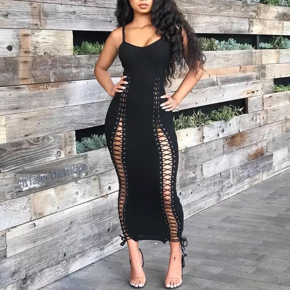 Echoine Summer Spaghetti Strap Bodycon Dress